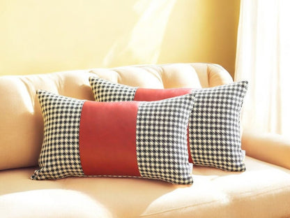 Set of Two 12" X 20" White Fabric Lumbar Throw Pillow Covers