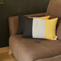 Set Of Two Yellow And Black Zippered Handmade Polyester Lumbar Pillow Cover