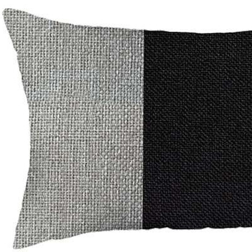 Set Of 2 White And Black Lumbar Pillow Covers