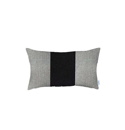 Set Of 2 White And Black Lumbar Pillow Covers