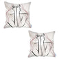 Set Of 2 White Boho Chic Printed Pillow Covers