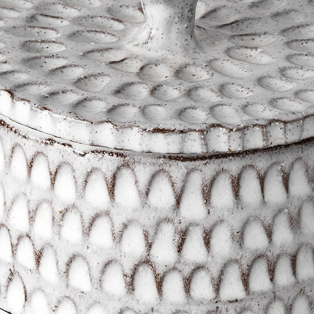 4" Gray Ceramic Hand Painted Decorative Keepsake Box