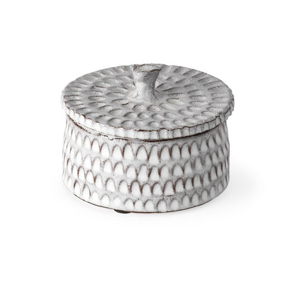 4" Gray Ceramic Hand Painted Decorative Keepsake Box