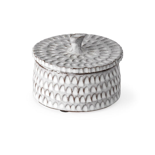 4" Gray Ceramic Hand Painted Decorative Keepsake Box