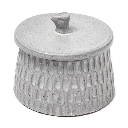 5" Gray Ceramic Box With Lid