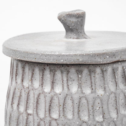5" Gray Ceramic Box With Lid