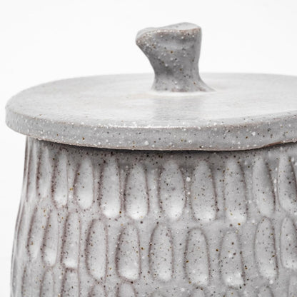 5" Gray Ceramic Box With Lid