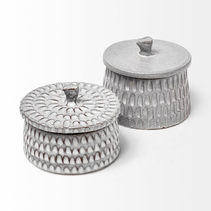 5" Gray Ceramic Desk Organizer