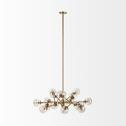 Gold Sputnik Style Eighteen Bulb Dimmable Chandelier