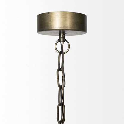 Rustic Gold Tone Metal Dome Hanging Light