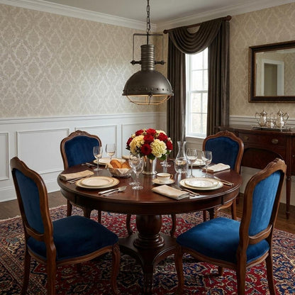 Antiqued Black Metal Hanging Industrial Caged Pendent Light