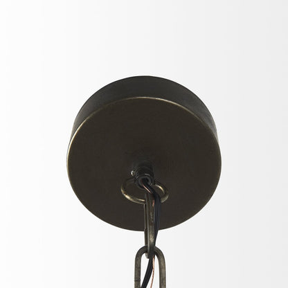 Antiqued Black Metal Hanging Industrial Caged Pendent Light