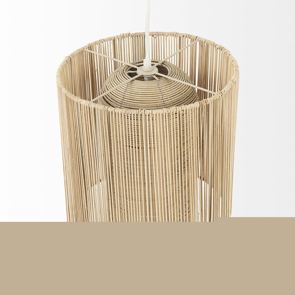Natural Cane Cylindrical Hanging Pendant Light