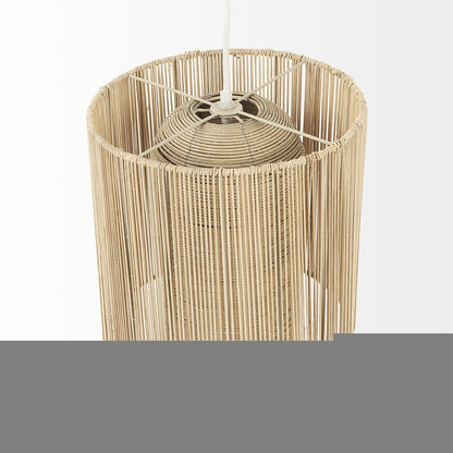 Natural Cane Cylindrical Hanging Pendant Light