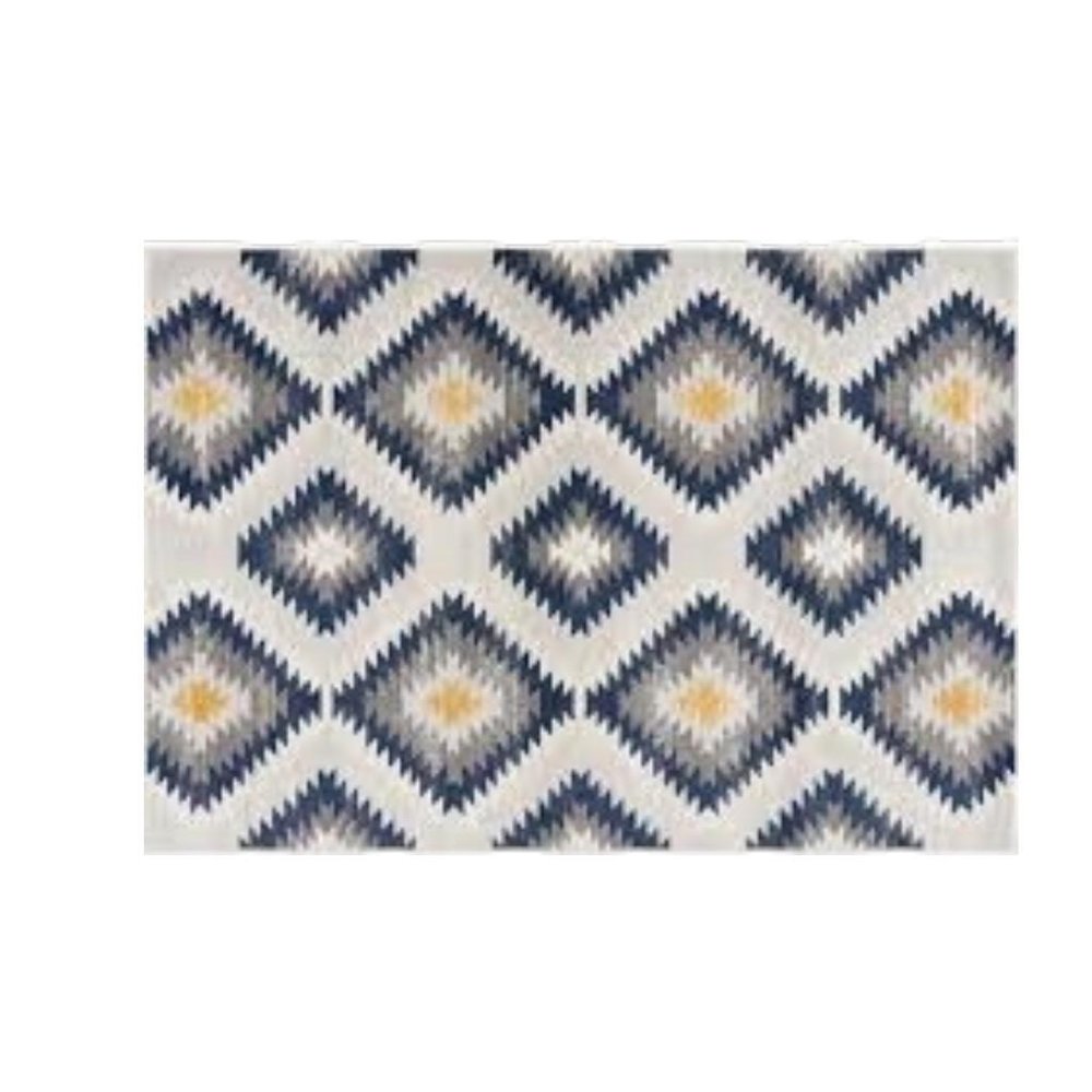 2' X 4' Blue Ikat Kilim Area Rug