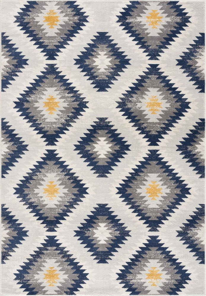 8' X 10' Blue Ikat Kilim Area Rug