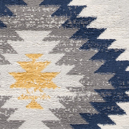 2' X 5' Blue Ikat Kilim Area Rug