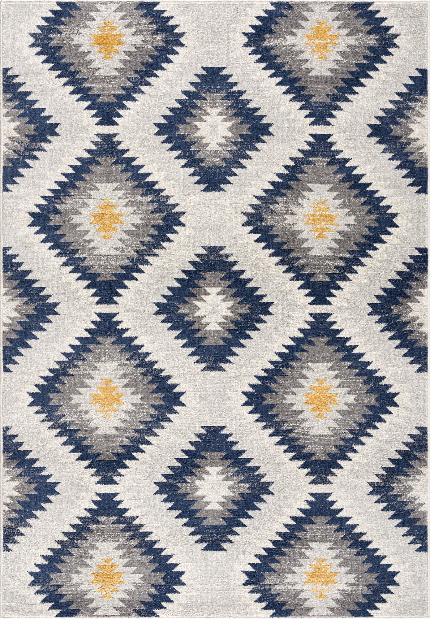 2' X 5' Blue Ikat Kilim Area Rug