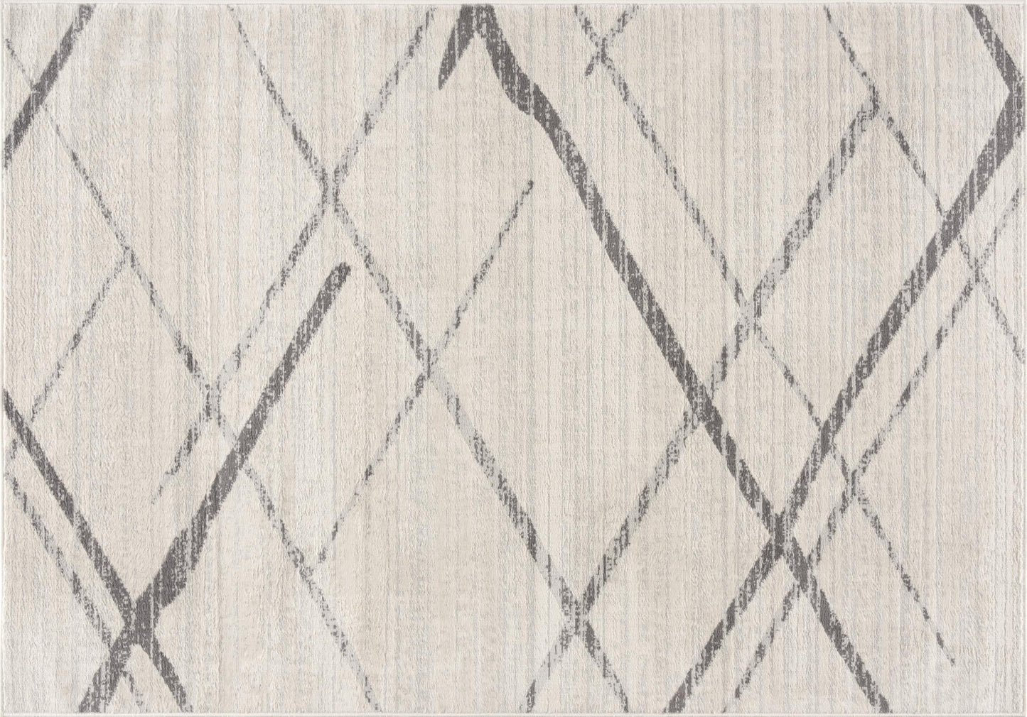 12' X 18' Gray Geometric Washable Non Skid Area Rug