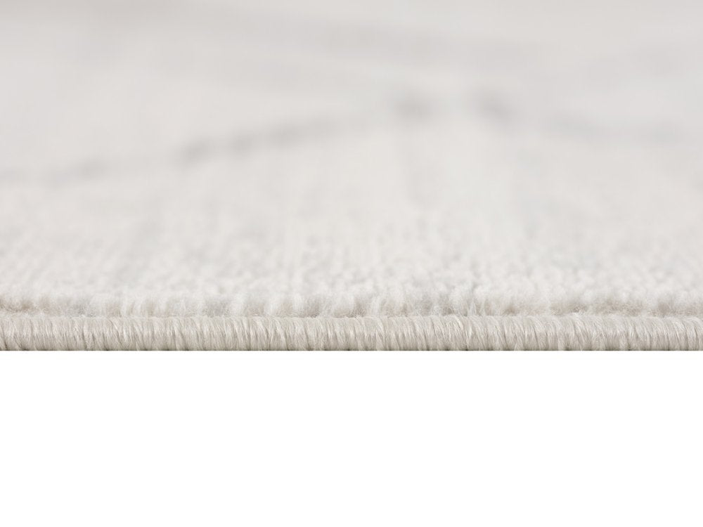 6' Gray And Ivory Geometric Runner Rug
