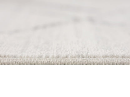 6' Gray And Ivory Geometric Runner Rug