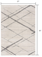 2' X 4' Gray and Ivory Geometric Area Rug