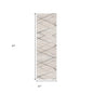 10' Gray And Ivory Geometric Runner Rug