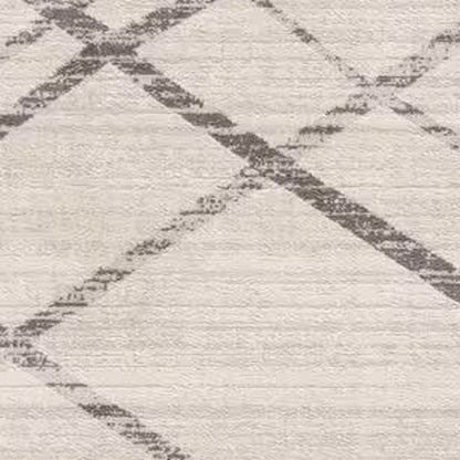 2' X 4' Gray and Ivory Geometric Area Rug