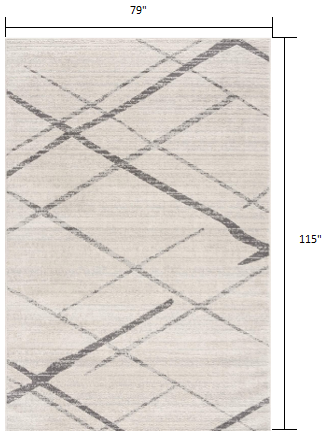 2' X 4' Gray and Ivory Geometric Area Rug