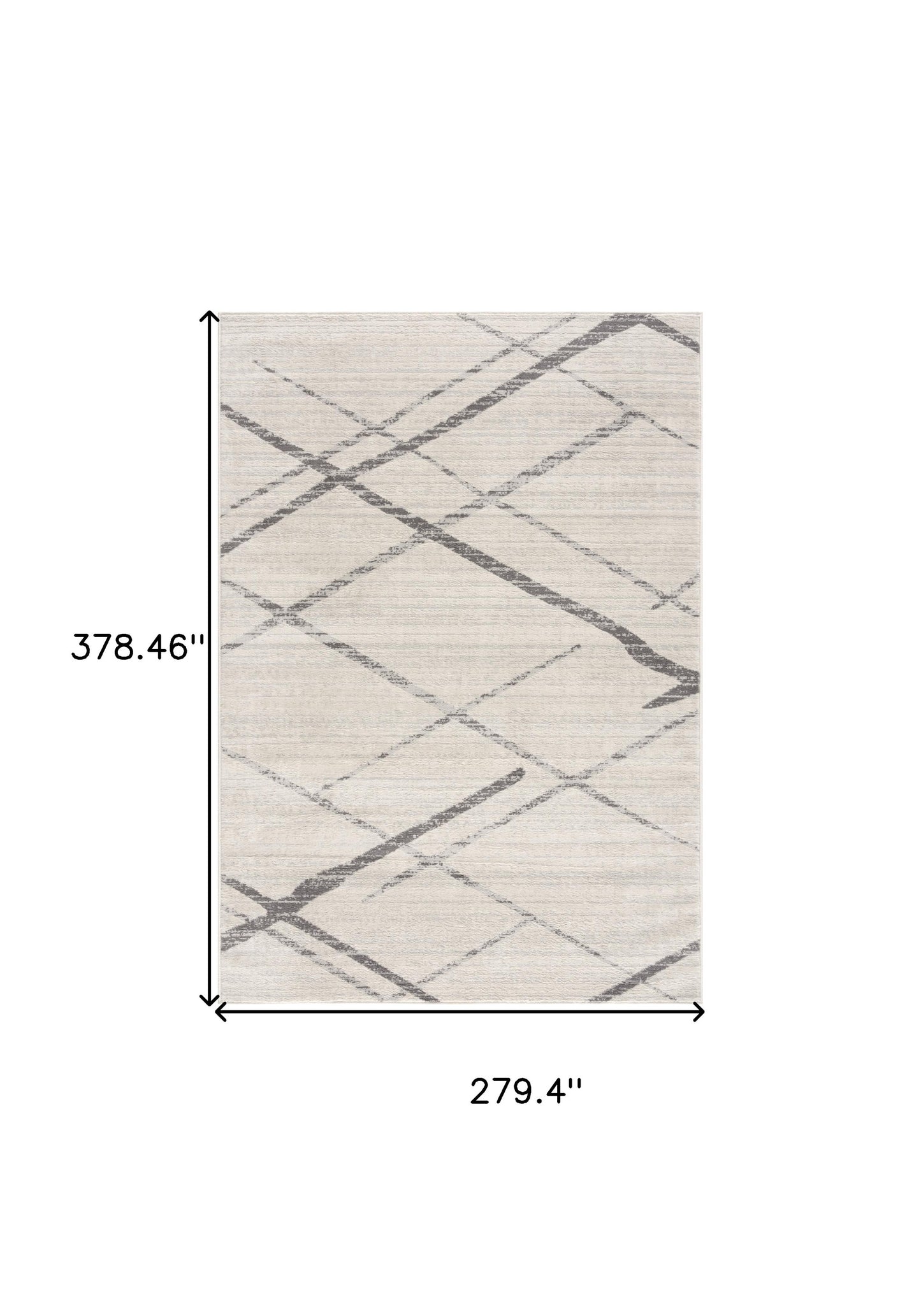 2' X 4' Gray and Ivory Geometric Area Rug