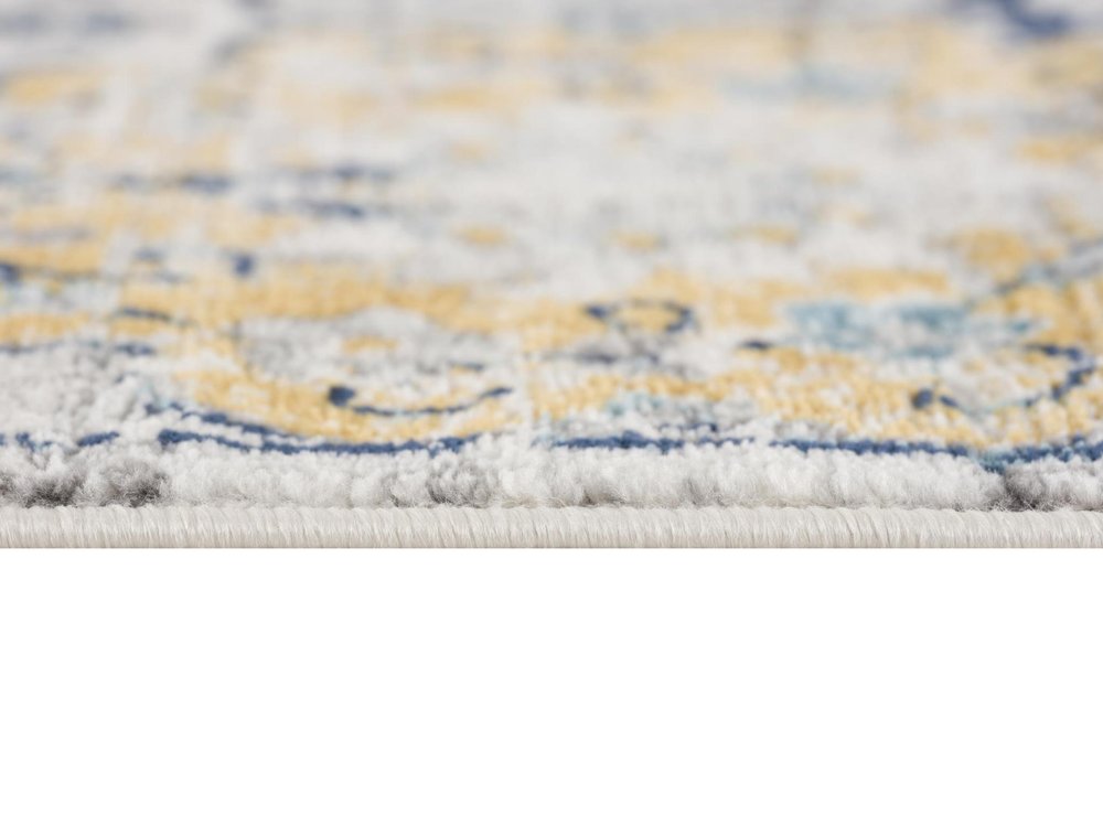 6' X 9' Blue and Yellow Floral Area Rug