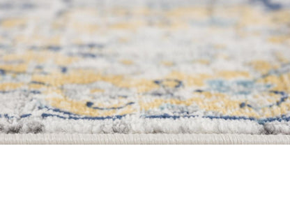 6' X 9' Blue and Yellow Floral Area Rug