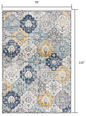 2' X 5' Blue and Yellow Floral Area Rug