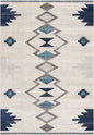 13' Blue And Ivory Southwestern Runner Rug