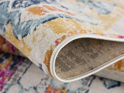 15' Gold And Ivory Southwestern Runner Rug