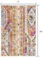 20' Gold And Ivory Southwestern Runner Rug