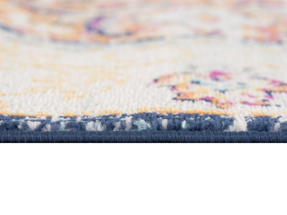 4' X 6' Blue and Beige Medallion Area Rug