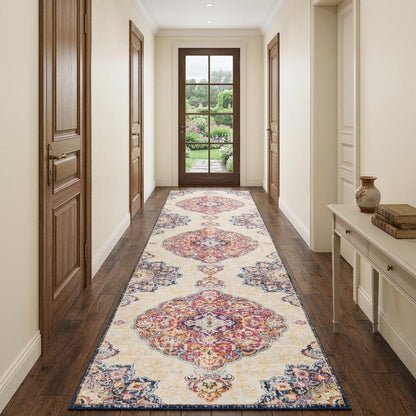 4' X 6' Blue and Beige Medallion Area Rug