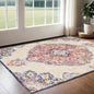 10' Runner Blue and Beige Medallion Runner Rug