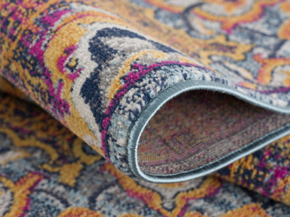 2' X 6' Rustic Orange Medallion Area Rug