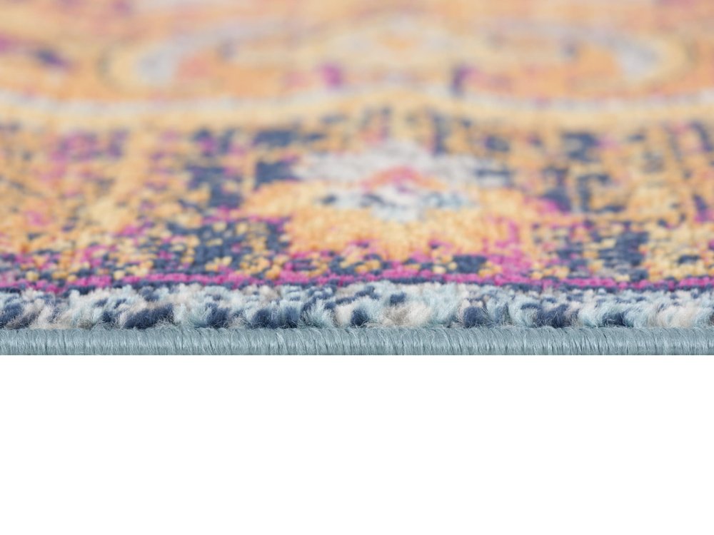 2' X 6' Rustic Orange Medallion Area Rug