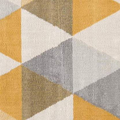 12' X 18' Yellow Geometric Washable Non Skid Area Rug