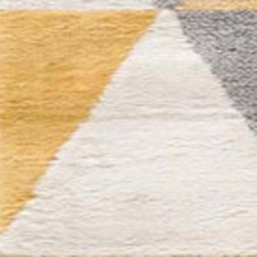 3' X 5' Yellow and Ivory Geometric Area Rug