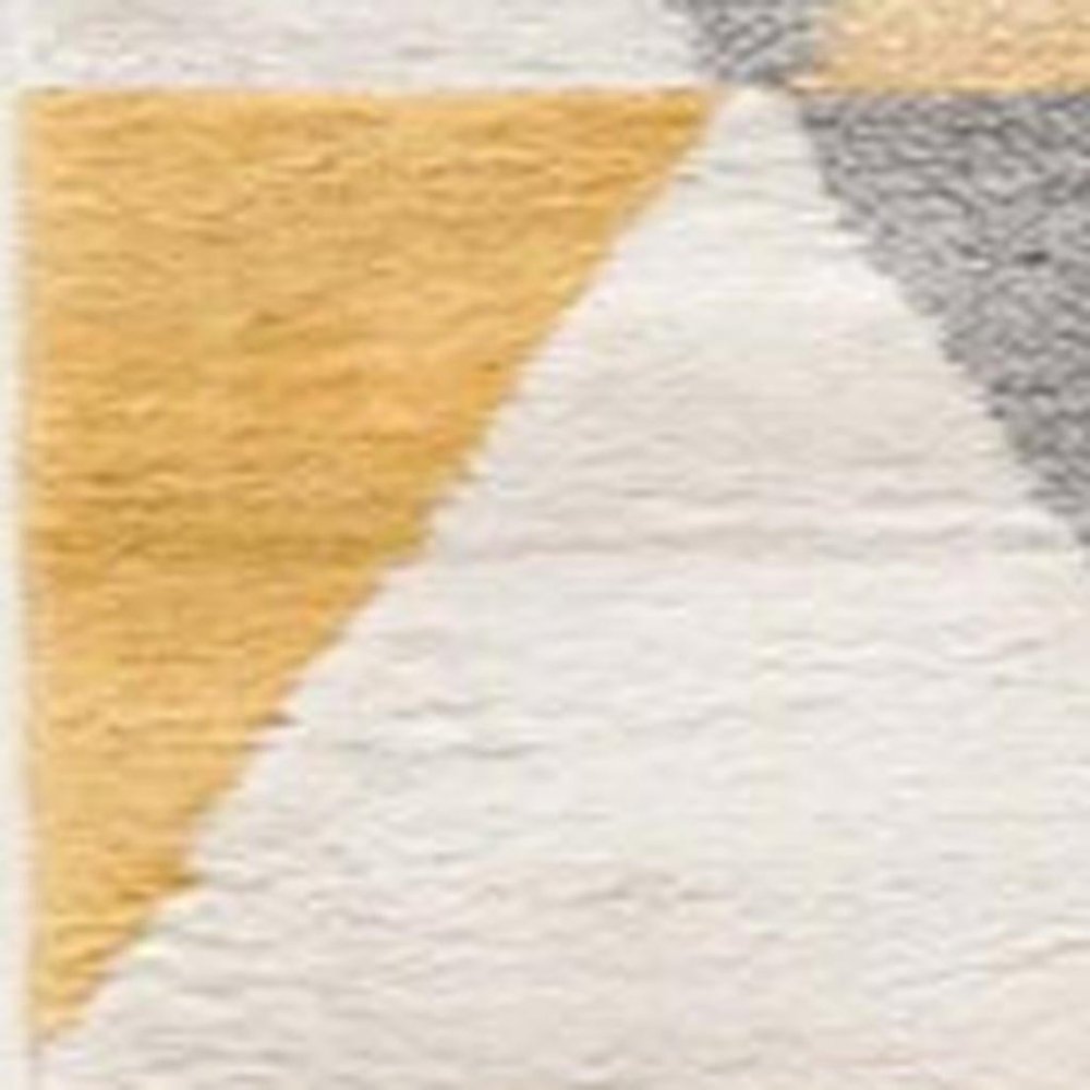 3' X 5' Yellow and Ivory Geometric Area Rug