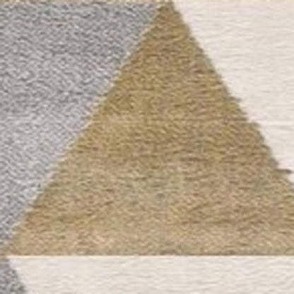 10' Yellow And Ivory Geometric Runner Rug