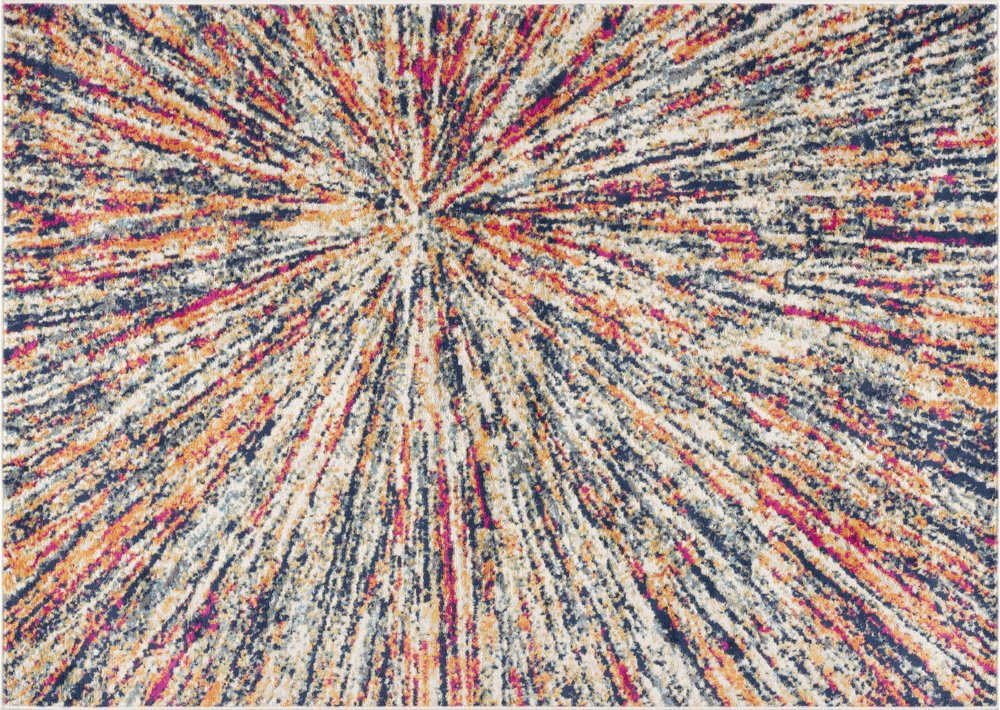 2' X 4' Cream Abstract Area Rug