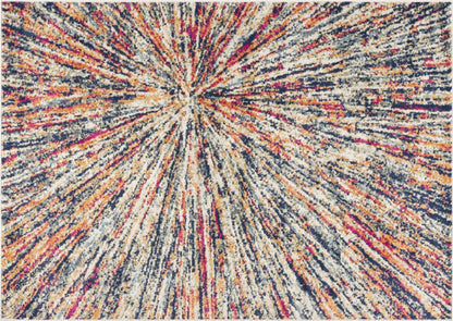 2' X 4' Cream Abstract Area Rug
