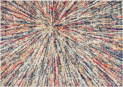 2' X 4' Cream Abstract Area Rug