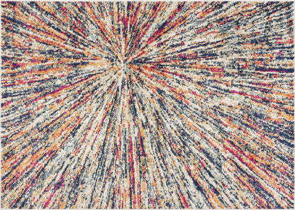 2' X 4' Cream Abstract Area Rug