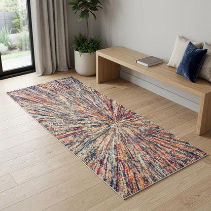 2' X 4' Cream Abstract Area Rug